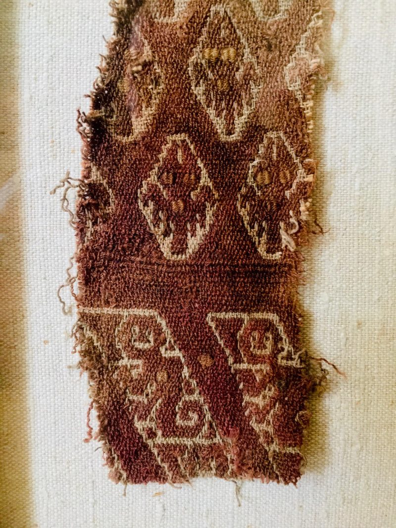 Pre-Colombian Peruvian Burial Textile. Measures 7 x 12 inches. Private Collection 