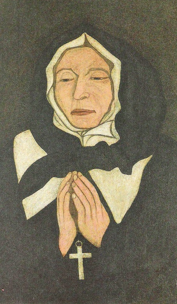 Portrait of Saint Marguerite Bourgeoys, Painted after her death (yikes) in 1700 by Pierre le Ber (1669 – 1 October 1707). Marguerite Bourgeoys, C.N.D., was a French nun and founder of the Congregation of Notre Dame of Montreal in the colony of New France, now part of Québec, Canada. Declared 