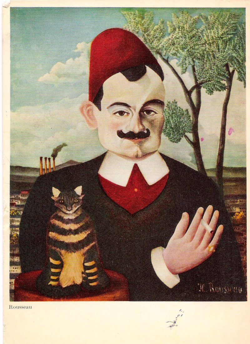 Mid Century Vintage Postcard, 'Henri Rousseau (1844-1910). Hand-written in ink on verso, from New York, USA. Dated 1960's. Measure approx. 4 x 5 inches. $10.