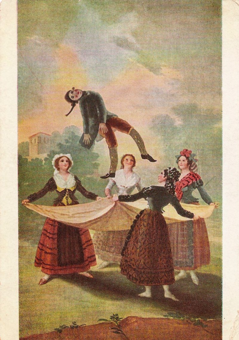 Mid Century Vintage Postcard, 'Francesco Jose de Goya, Ecole Espagnole, Musee de Prado, Madrid', Printed in Paris'.  Measures approx. 4 x 5.5 inches (sizes vary slightly). $10
