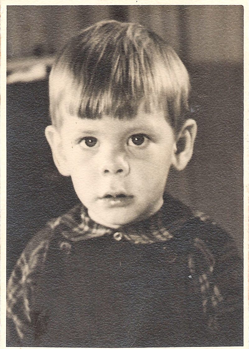 Authentic Vintage Sepia Toned Photograph, 'Portrait Young Boy with Big Brown Eyes', 1950's, 2.5 x 3.25 inches. $15.