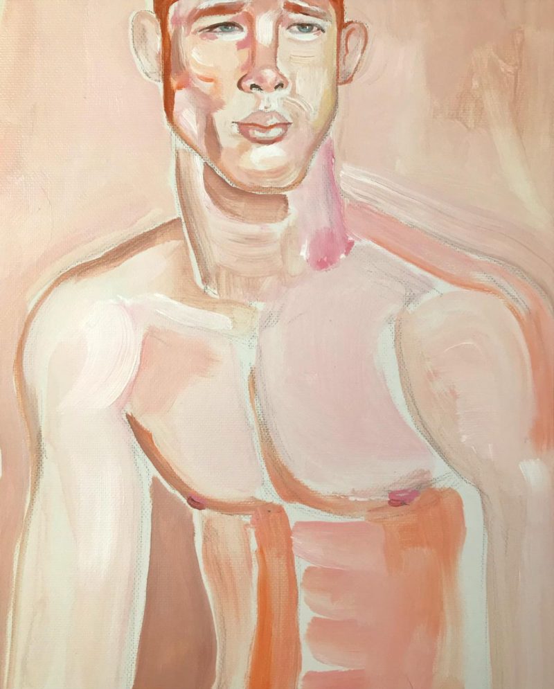 Baju Wijono, New York, USA. 'Sean / His Teenage Years', Acrylic on Paper. 12 x 9 inches. Original Artwork (Not a Print). Shipping not included / shipping would be from New York. USD$500.