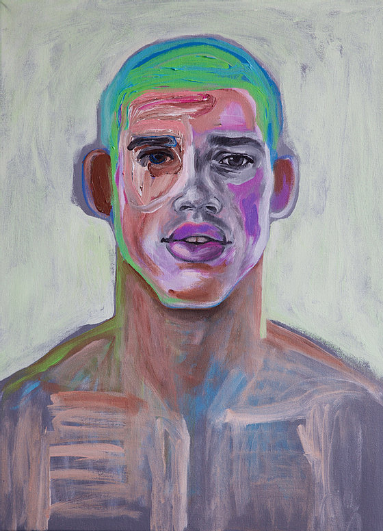 Baju Wijono, New York, USA. 'Justin', Original Artwork 24 x 18 inches. acrylic on canvas $2,940