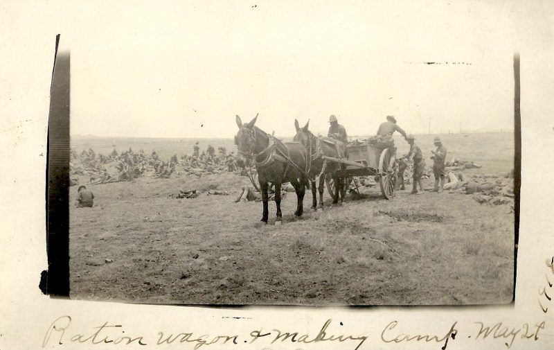 Authentic Vintage Photograph / Postcard. Measures 5.25 x 3.25 inches. Mint Condition. Handwritten in ink on front bottom of photograph: ‘Ration Wagon & Making Camp. May 24. 1918′. Seems to be from 'World War I' but not my field of expertise. Verso has stamped “POSTCARD. Correspondence. Address. Please Stamp Here’ but no handwriting. $35.