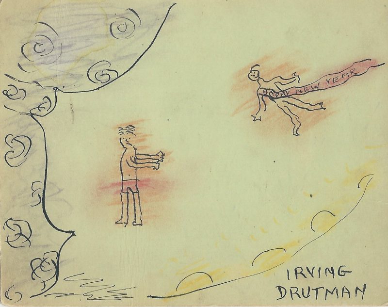 Beautiful Outsider, Self-Taught, Brut, Naive Style Drawings made in the 1930-40's By Irving Drutman. $150 each.