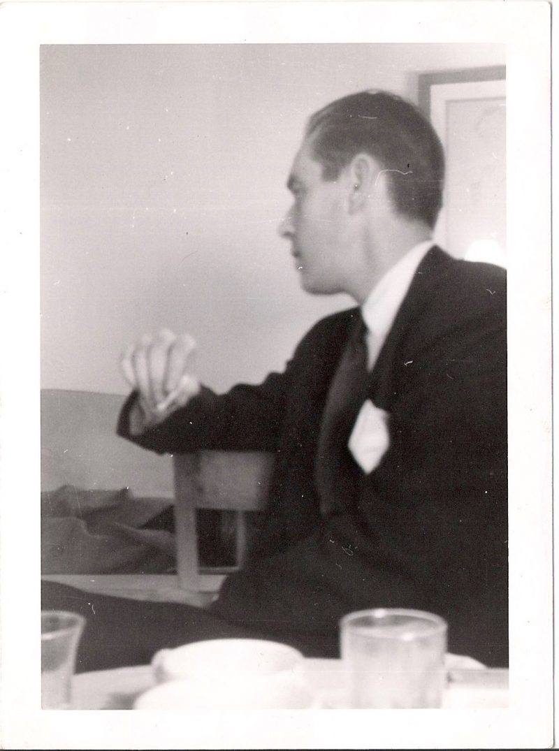 'Portrait of Man Smoking in Smoking Jacket', Mid Century Authentic Photograph. Measures approx. 3 x 4 inches. Part of an Estate from a Gay Couple in New York, from 1920-1970's. $25