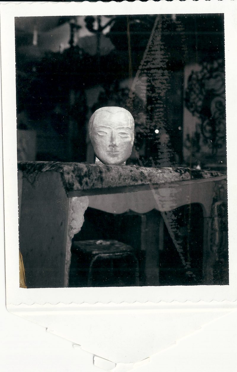 Mid Century Authentic Polaroid Photograph. 'Sculpture of a Head' by New York Sculptor M. deLisio'. Measures 3.25 x 5.25 inches. Part of an Estate from a Gay Couple in New York, from 1920-1970's. $55
