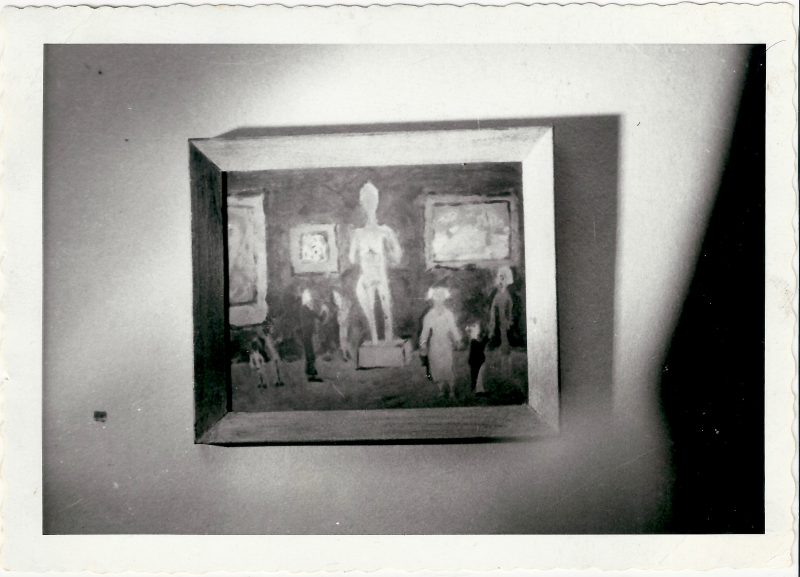 Mid Century Authentic Photograph. 'Museum Scenario / Painting on a Wall'. Measures 3.5 x 5 inches. Part of an Estate from a Gay Couple in New York, from 1920-1970's. $25