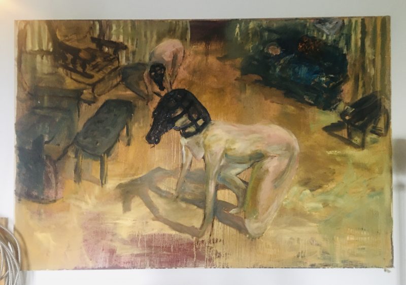 Kara Williams (Montreal, Canada), 'Dream of the Beast. Oil on Canvas. 4 x 5 feet. 2017. $2250.