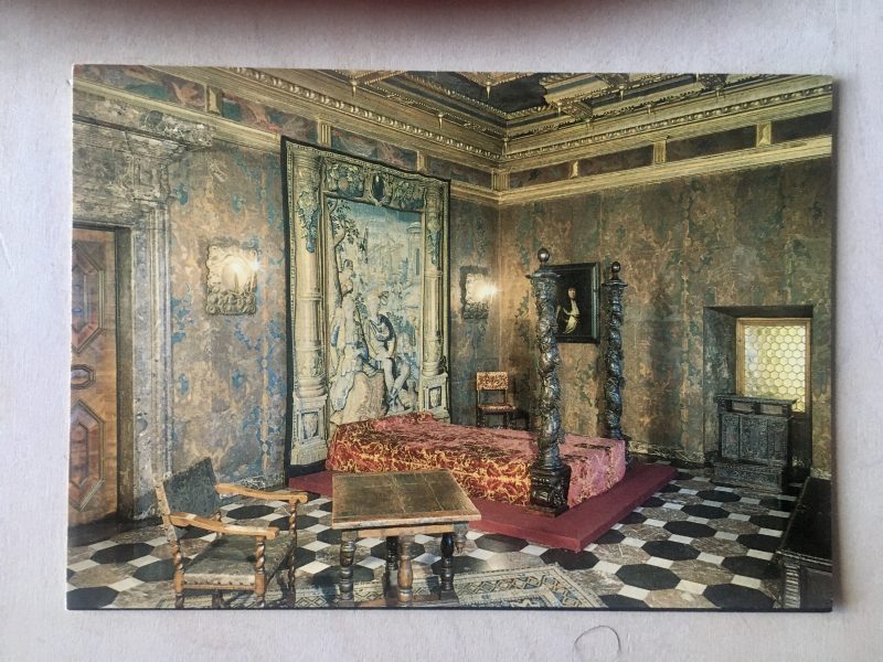 'Vasa Bedroom, Gotic Wing, Wawel Castel, Cracow', Vintage Postcard. No writing on verso. $5.