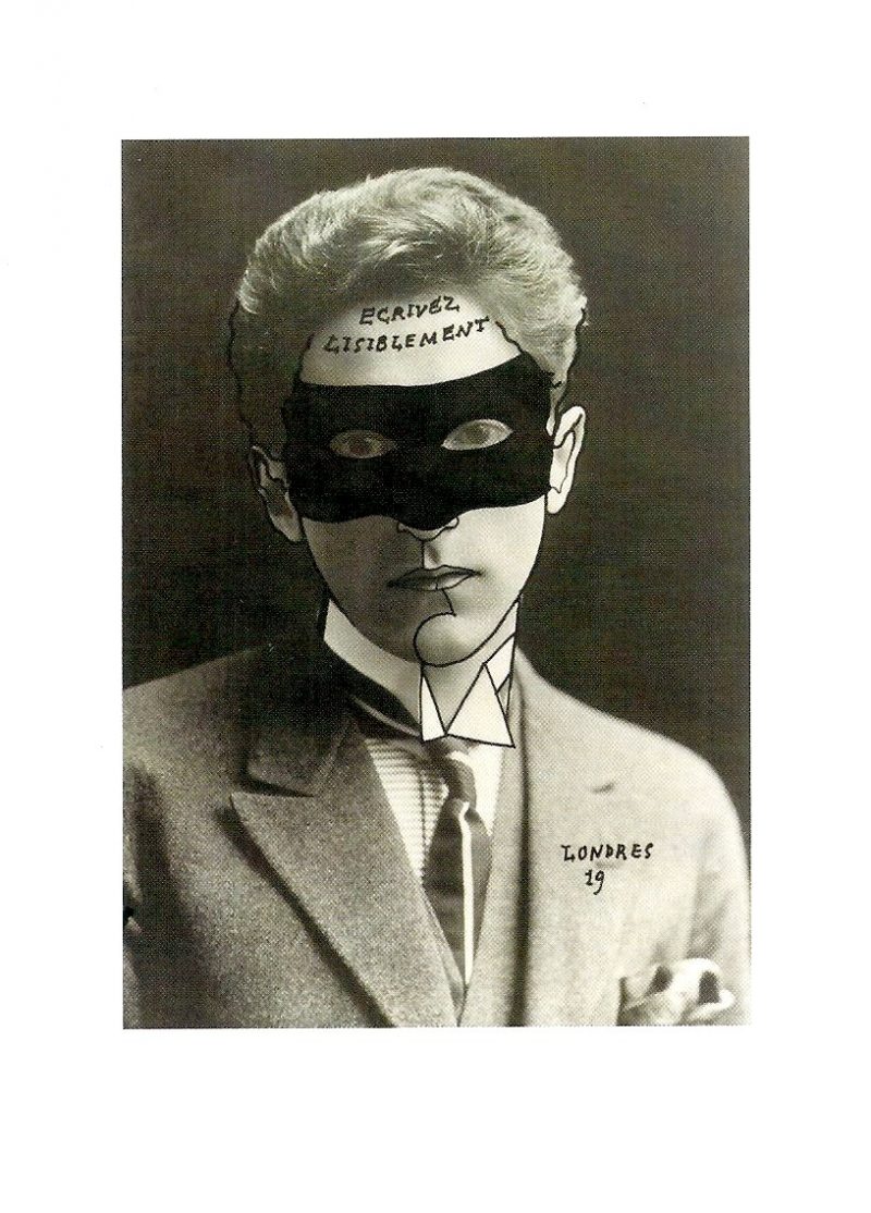 Jean Cocteau (1889-1963), Photographie Anonyme Retouchee, 1919. Postcard acquired at Le Centre Pompidou, Paris, dated 2003. Measures 4.25 x 6 inches. $25.