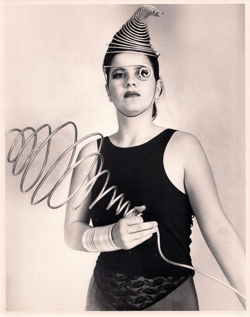 My dear friend Anne Bourdon (Oct 7, 1966 – June 7, 2007) modelling David Spada jewellery & accessories during a photo shoot for an underground East Village publication, early 1990's, New York.