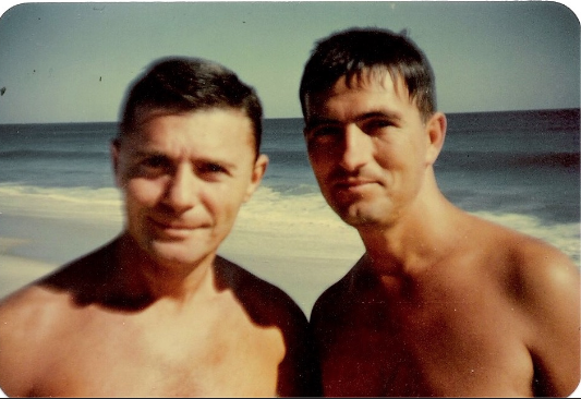 'Mike & Irving Fire Island Beach', Color Polaroid, Mint Condition, Meaasures 3.25 x 2.25 inches. SOLD.