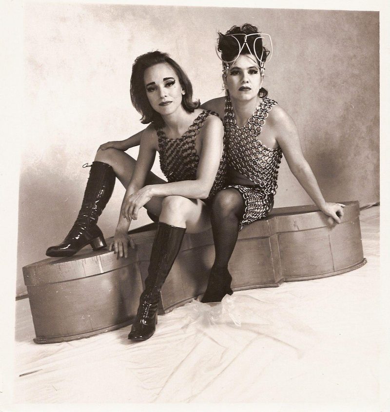 My dear friend Anne Bourdon (Oct 7, 1966 – June 7, 2007) modelling (on the right) David Spada jewellery & accessories during a photo shoot for an underground East Village publication, early 1990's, New York.