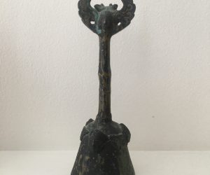 Authentic Mid Century  Metal Bell with Demons & Masks