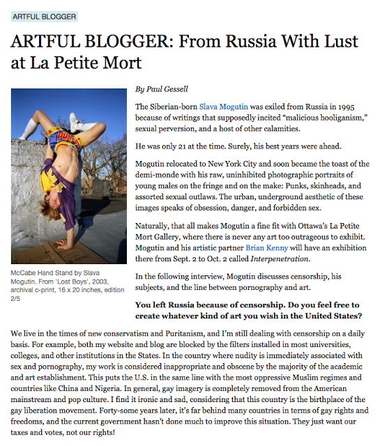 Paul Gessell, 'From Russia With Lust' at La Petite Mort Gallery. Curated by Guy Berube - Ottawa Magazine (Canada)