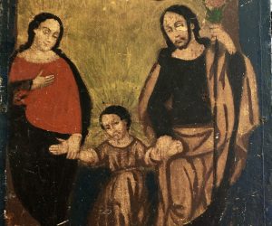 SOLD. Depiction ‘Holy Spirit, Joseph, Mary & Young Jesus’ Acquired in Mexico