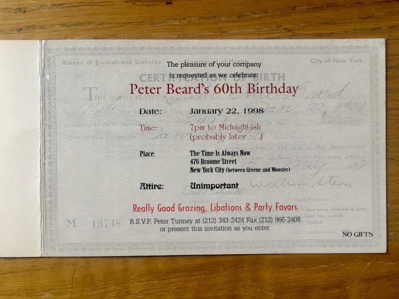Actual Birthday Card Invitation / Inside Right (for sale)
