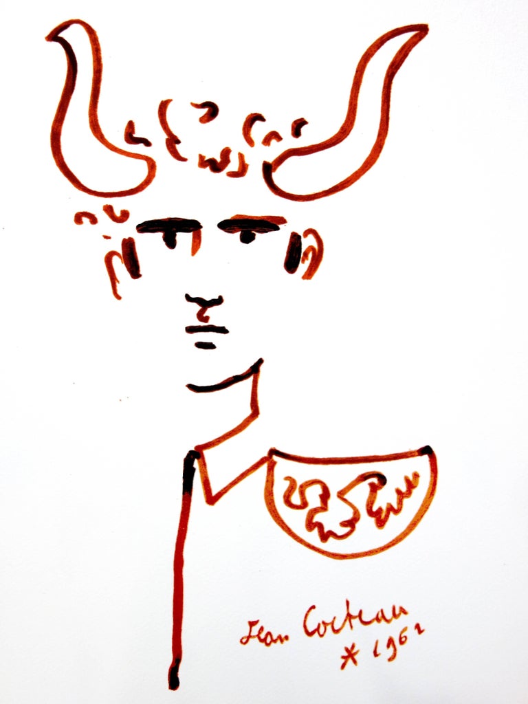 For Reference Only / Drawing by Cocteau / Notice similar curvature of the bull's horns.
