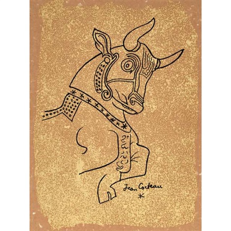 For Reference Only / Drawing by Cocteau / Notice similar curvature of the bull's horns.