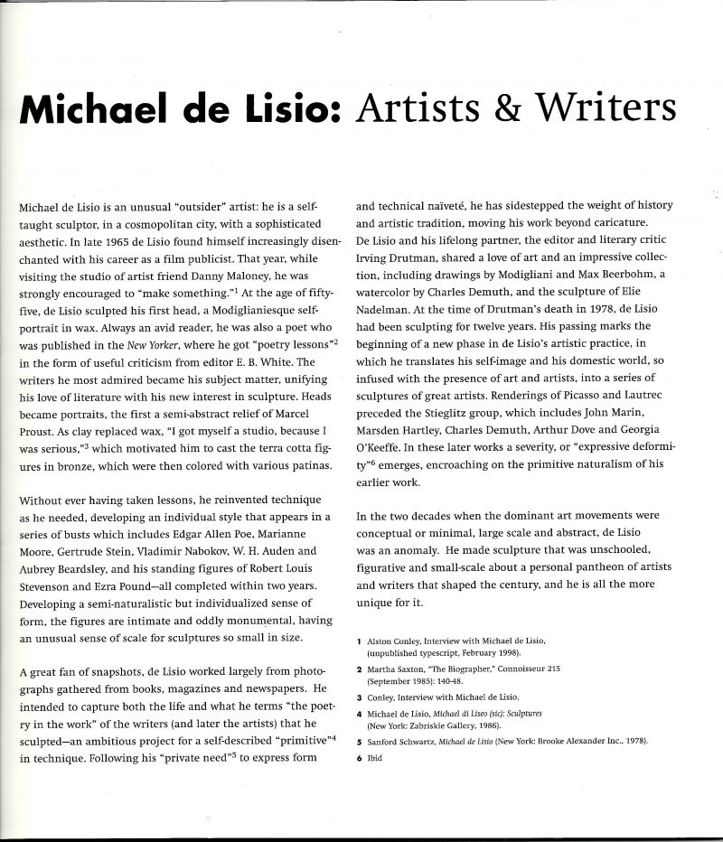 Michael De Lisio, Exhibition Catalogue #5, Boston, USA, 1998. Research & assisted by Guy Berube.
