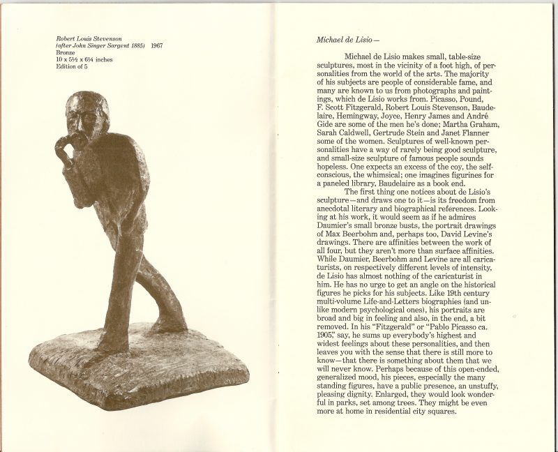 Michael De Lisio, Exhibition Catalogue with Artist Bio