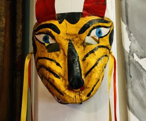 Beautiful Vintage Mexico Folk Art Jaguar Mask