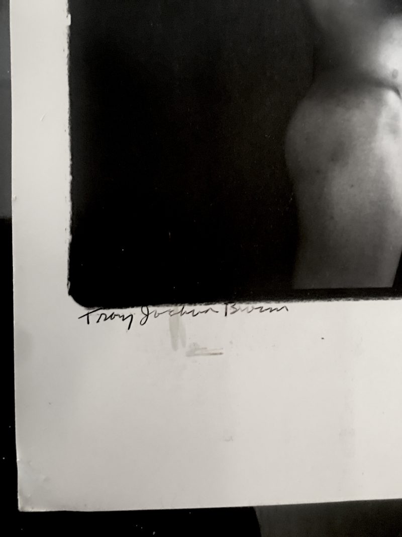 George Dureau photograph of Troy Joshua Brown / detail of smudge on print. 