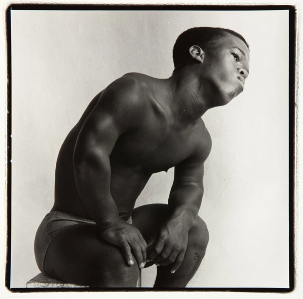 GEORGE DUREAU, 'Brian Reeves', n/d. Signed en verso. Vintage silver gelatin print. 6-3/4 x 6-3/4 inches image. 10 x 8 inches paper. USD $2,500