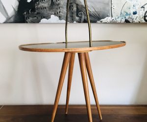 SOLD. Mid Century Unique Oval Side Table