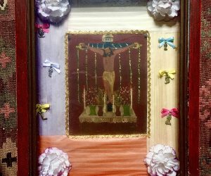 SOLD. ‘Crucifixion of Christ’ Mexican Vintage Retablo