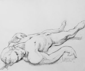 ‘Male Nude’ Authentic Charcoal Drawing on Paper by George Dureau