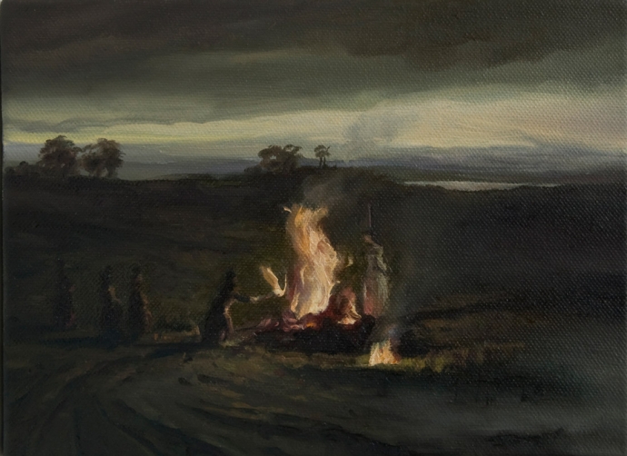 Marcin Cienski, DUSK, Oil on canvas 7.1 x 9.4 inches / 18 x 24 centimeters (SOLD)