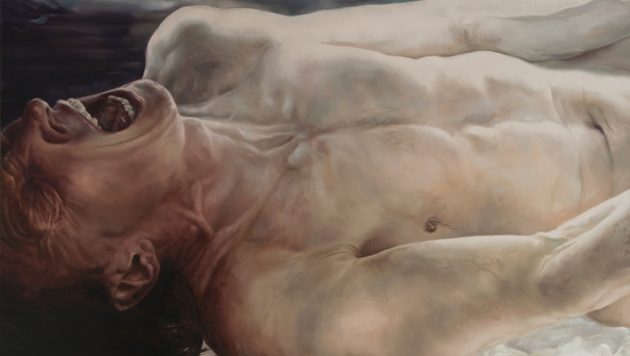 Marcin Cienski, WITNESS ( HORIZONTAL), Oil on canvas, 31.5 x 55.1 inches / 80 x 140 centimeters (SOLD)