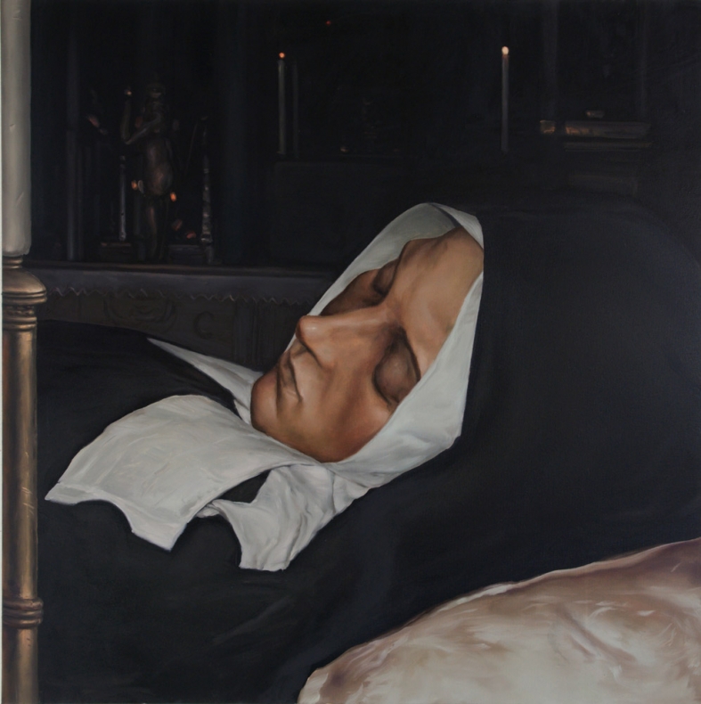 Marcin Cienski, UNTITLED /PROFILE/ Oil on canvas 39.4 x 39.4 inches / 100 x 100 centimeters (SOLD)