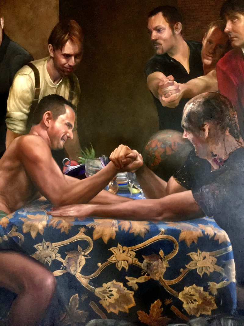 James Huctwith (b. 1967), 'The Arm Wrestlers', 2005, Oil on Canvas, 70 Height x 71 Width / inches.
Signed & dated on verso. Currently in Ottawa, Canada. Asking USD$12,000

Signed & dated on verso. Currently in Ottawa, Canada. Asking USD$12,000
