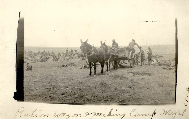 Authentic Vintage Photograph / Postcard. Measures 5.25 x 3.25 inches. Mint Condition. Handwritten in ink on front bottom of photograph: ‘Ration Wagon & Making Camp. May 24. 1918′. Seems to be from 'World War I' but not my field of expertise. Verso has stamped “POSTCARD. Correspondence. Address. Please Stamp Here’ but no handwriting. $25.