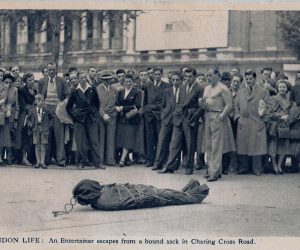 Mid Century Postcard, ‘Entertainer Escapes, Charing Cross Road’, 1950’s