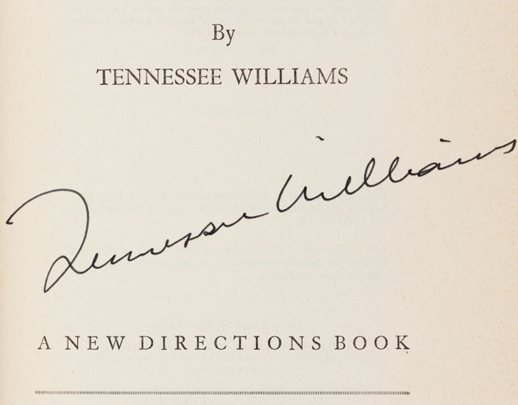 Example of signatures by T. Williams / for reference only.