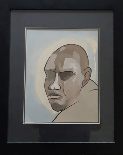 Untitled (Brown Male Head)
Acrylic On Board 14 x 11 in (35.56 x 27.94 cm)
Graham Robinson. $75