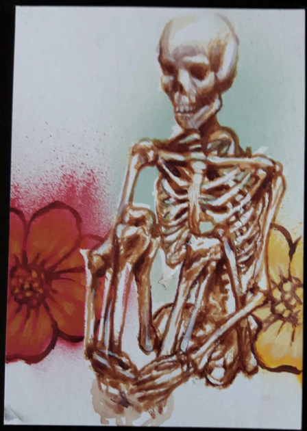 Untitled Skeleton
Mixed Paints On Paper 8 x 6 in (20.32 x 15.24 cm)
Juan Carlos Noria, 2017, $50