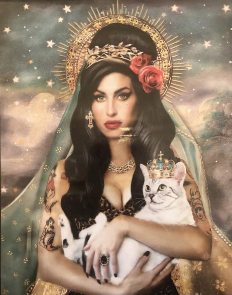 SOLD. Stars as Saints - Amy Winehouse Print
Unknown Artist, $10