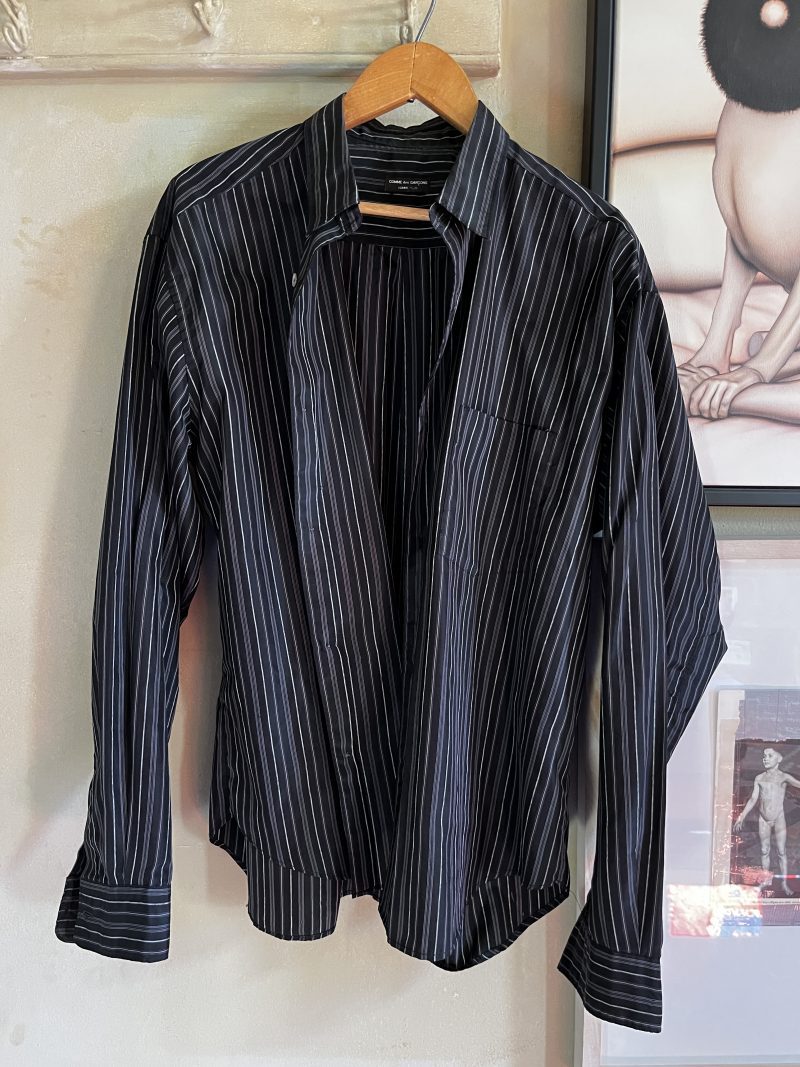 COMME DES GARCON, Homme Plus, Large, Black Nylon (type) Fabric, Shirt. 1980's New York. Excellent Condition. $350.  
