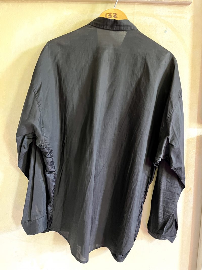 GIANNI VERSACE Vintage Black Silk Tuxedo Shirt. RARE. Men Large Size 46. Possibly Custom Made / Hundreds on pleats on front. Archival Museum Item. Needs some delicate restoration. Incredibly beautiful when seen in person. Acquired in New York, 1980's. Made in Italy. Appraised at $1200 / Asking $450.